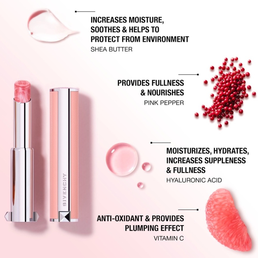🌸 Givenchy Rose Perfecto Lip Balm Travel Size - 001 Pink Irresistible - Picture 3 of 5